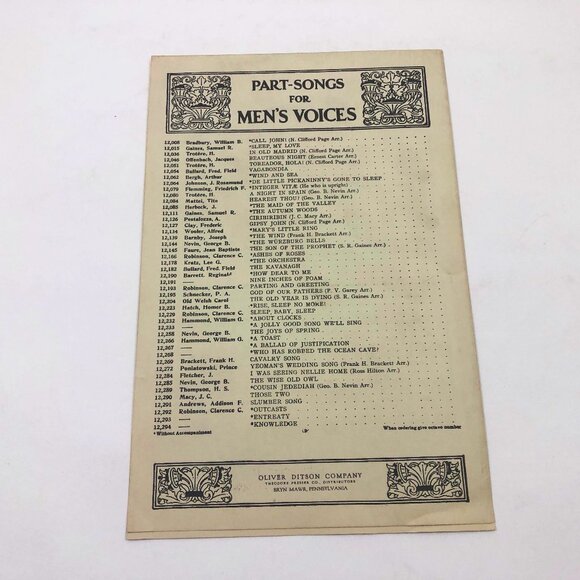 Vintage Song Book for Men's Voices The Old Covered Bridge in the Valley 1944 - Picture 2 of 4